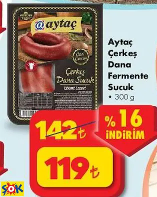AYTAÇ ÇERKEŞ DANA FERMENTE SUCUK AYTAÇ ÇERKEŞ DANA FERMENTE SUCUK